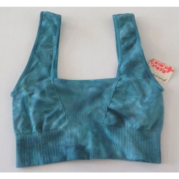 FP Movement Free People Women's Sz M/L Blue Peacock Tie Dye Sports Bra $58 - Picture 1 of 4